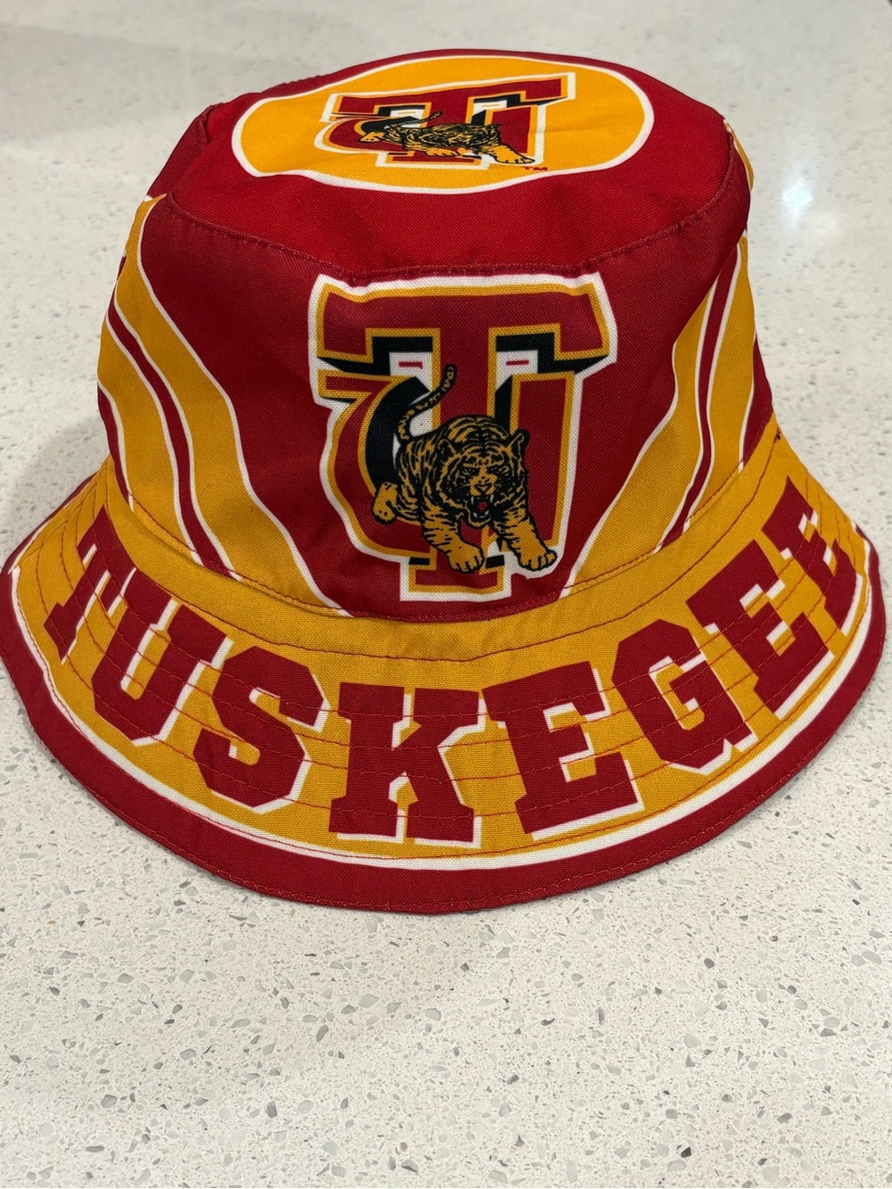 New Tuskegee University Golden Tigers Bucket Hat Crimson Gold One Size NWT
